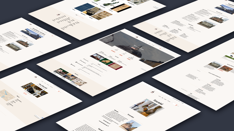 Useita porvoon museon verkkosivujen näyttöjä